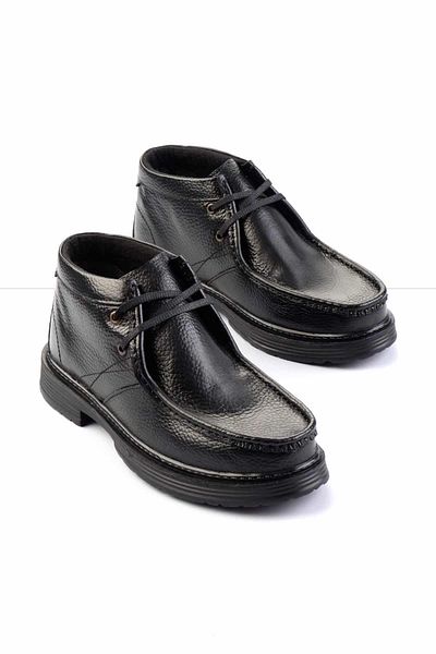 Bambi Black Floater Γνήσιο Δερμάτινο Ανδρικές Μπότες & Μποτάκια E02902950140