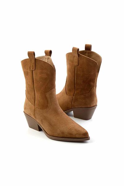 Bambi Γυναικείες μπότες & μποτάκια Camel Suede Γνήσιο δέρμα K02415017502