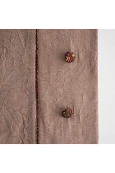 Ecocotton Havin Double Duvet Cover Set 100% Organic Cotton Satin Piece Paint Beige 200x220 Cm