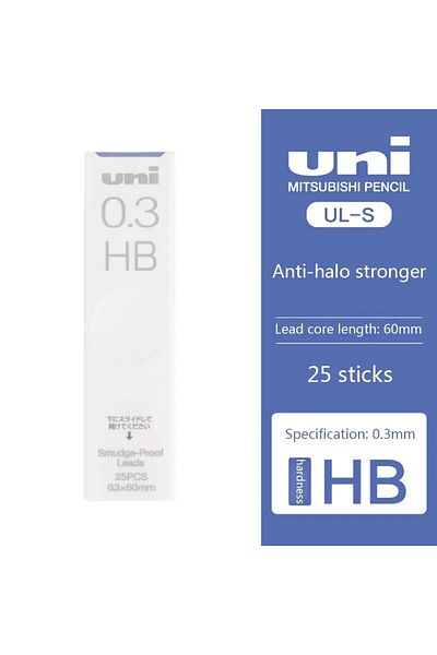Choice 0.3mm Hb 1pcs Japan Uni Ul-s Mechanical Pencil Lead-core Anti-fouling Thickened Black Non-breakable
