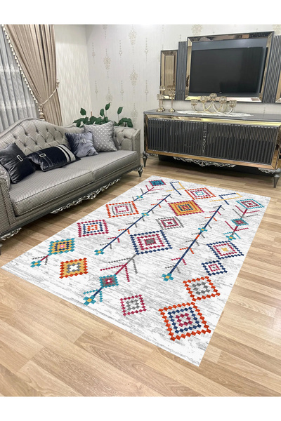 Bordo Halı Yıkanabilir Kaymaz Taban Halı Mutfak Dekor Yolluk Koridor Halısı S...