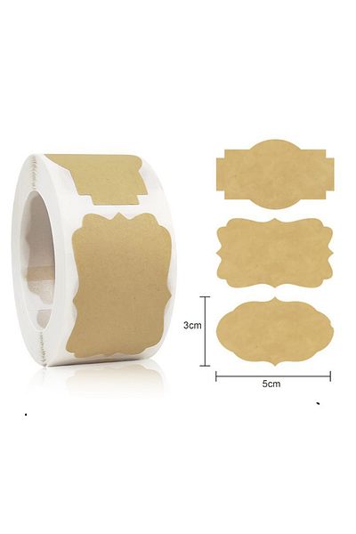Choice 3x5cm Style A 250pcs/roll Kraft Paper Blank Decoration Labels Sticker Christmas Gift Tag Sticker Spi