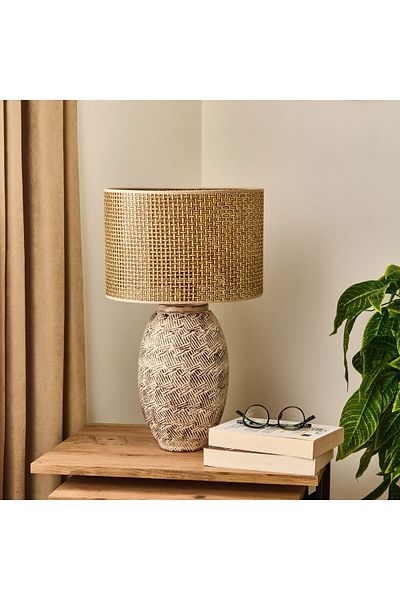 Safir Light Madrid Ceramic Lampshade - Brown - 50X50X30 cm