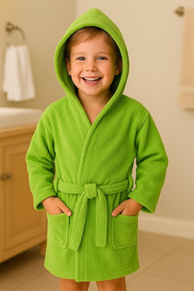 Ender Home Cottonverse Youth & Kids Hooded Bathrobe – 100% Cotton, Unisex
