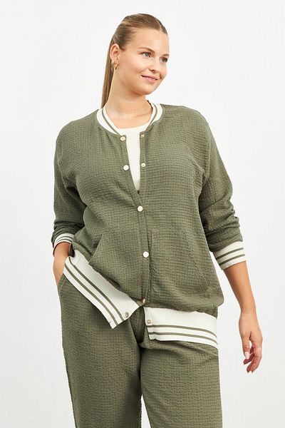 Curly HAKI TEXTURED BOMBER JACKET
