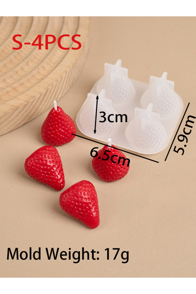 Choice قالب شمعة سيليكون ثلاثية الأبعاد على شكل فراولة عطرية مصنوع يدويًا برا...