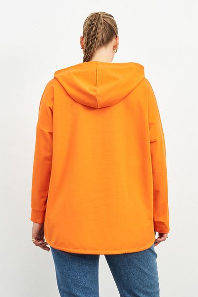 Curly Φούτερ με κουκούλα ORANGE