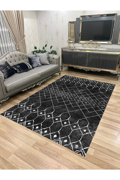 Bordo Halı Yıkanabilir Kaymaz Taban Halı Mutfak Dekor Yolluk Koridor Halısı S...