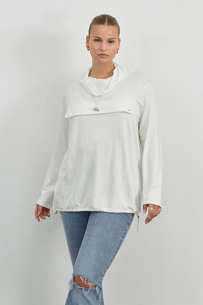 Curly BONE COLOR BATO COLLAR BLUZ