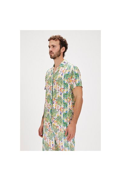 Bad Bear Bloom Men's White Classic Collar Shirt