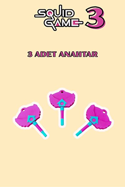 You Toys Squid Game 3 Full Set - Bıçak Figür 3 Anahtar Kutu Charm