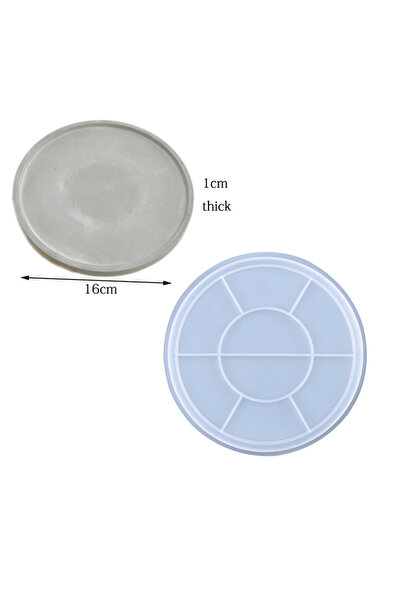Choice 16cm Home Decoration Terrazzo Tray Silicone Molds Round Concrete Coast...