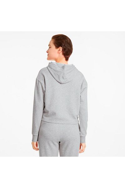 Puma Cropped Logo Tr Γυναικείο φούτερ με γκρι κουκούλα