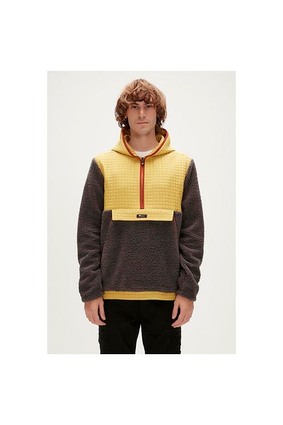 Bad Bear Leonard Half Zip Plush Men's Navy Blue Stand Collar Sweatshirt