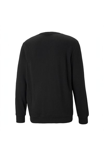 Puma Ess Big Logo Crew – Unisex-Sweatshirt aus schwarzer Baumwolle