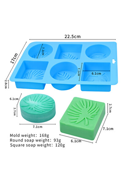 Choice قالب صابون على شكل ورقة شجر، قوالب صابون سيليكون بستة تجاويف مع أنماط ...