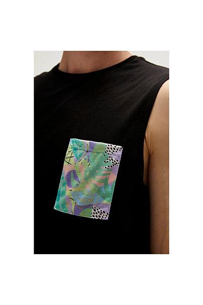 Bad Bear Monstera Men's Black Crew Neck Tank Top