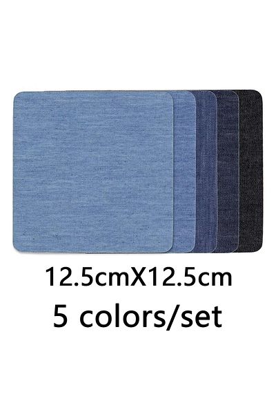 Choice Nzbt-5pcs-12.5x12.5 5pcs Dark Blue Rectangle Ellipse Sticky Hot Melt Glue Ironing Imitation Denim Pa