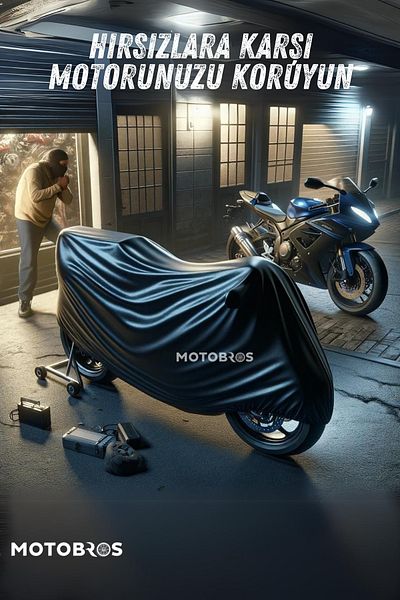 Motobros Motorcycle Tarpaulin Kuba East Black Waterproof and Durable (Thickest) Fabric Lifespan Use