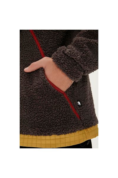 Bad Bear Leonard Half Zip Plush Men's Navy Blue Stand Collar Sweatshirt