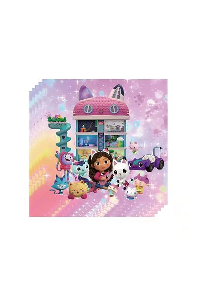 Disney 20pcs Napkin Gabby Dollhouse Birthday Party Decoration Cartoon Cups Plates Tablecloth Balloon Slap B