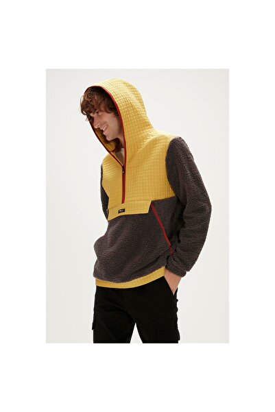 Bad Bear Leonard Half Zip Plush Men's Navy Blue Stand Collar Sweatshirt