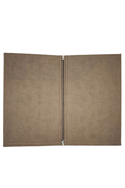 ankara menü Patterned Thermo Leather Menu - 30X18 cm - Brown / Orange / White Color Options