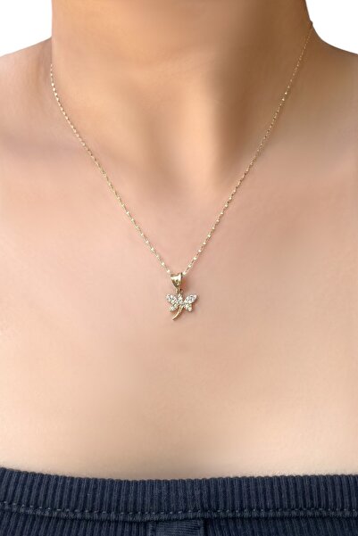 Altınaşkı Yusufçuk Aynalı Zincir Altın Kolye