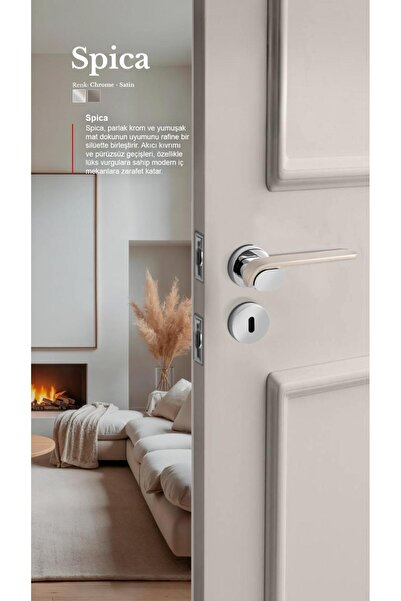 alastore Spica - Mâner de ușă pentru cameră cu rozetă pătrată, dreapta și stânga, potrivit pentru interiorul ușii de casă - z104cs