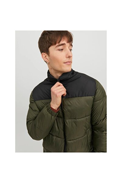 Jack & Jones Ανδρικό παλτό με πράσινο γιακά Jack&jones Toby Puffer Collar