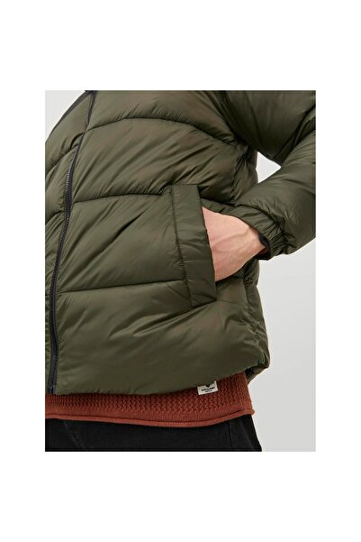 Jack & Jones Ανδρικό παλτό με πράσινο γιακά Jack&jones Toby Puffer Collar