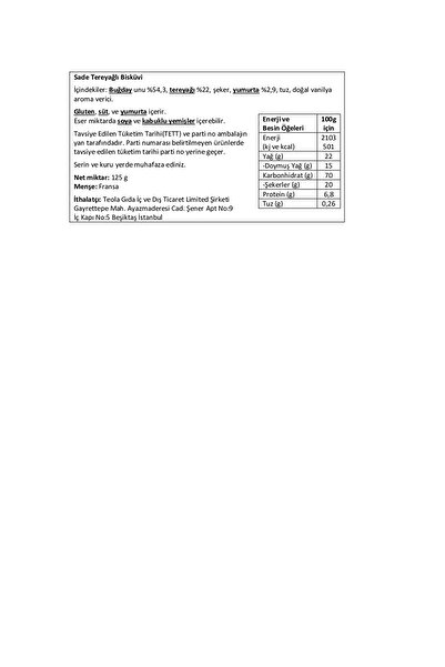 La Mere Poulard Sade Tereyağlı Biskuvi 125g