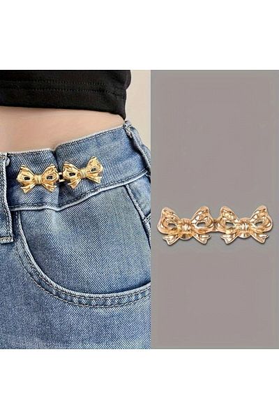 Choice Golden Adjustable Waist-cinching Buckles - Effortlessly Detachable, Durable Alloy Construction, Tran