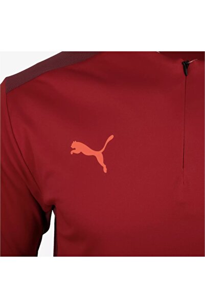 Puma Team Cup 1/4 Zip Men's Red Stand Collar Sweatshirt
