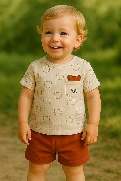 Aşina Baby Boy,Children Muslin Bottom Top Suit Boy Suit 100% Cotton Muslin Suit