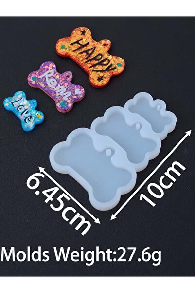 Choice 02 قالب سيليكون على شكل عظمة لقلادة علامة الكلب، صناعة يدوية على شكل جرو، مجوهرات، سلسلة مفاتيح، قلادة