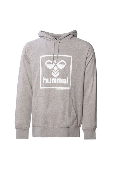 hummel T-ısam 2.0 Erkek Gri Baskılı Kapüşonlu Sweatshirt