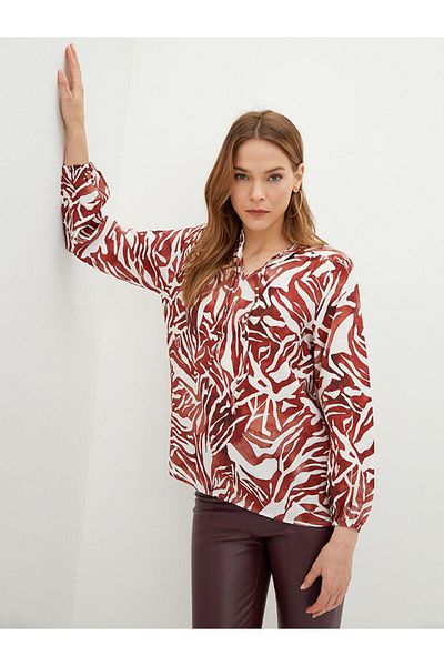 LC Waikiki Bluză de damă cu mâneci lungi cu model de guler (S2)