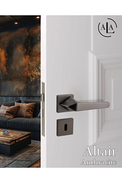 alastore Altair - Oda Kapı Kolu Kare Rozetli Sağ Sol Uygun İç Ev Kapısı Kol Kolları-A204a