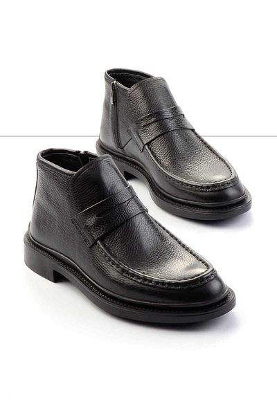 Bambi Black Floater Γνήσιο Δερμάτινο Ανδρικές Μπότες & Μποτάκια E02395404740