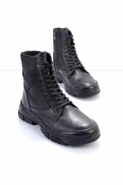 Bambi Black Floater Γνήσιο Δερμάτινο Ανδρικές Μπότες & Μποτάκια E02380704440