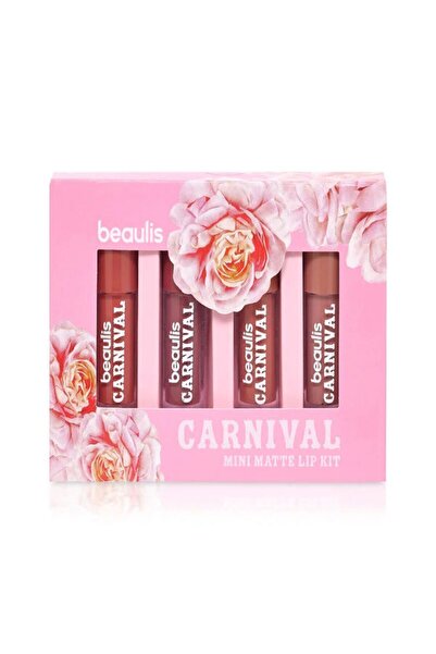 beaulis 4 Mini Mat Ruj Dudak Kiti 156 Floral Carnival Klasik kırmızıdan, şık nude tonlar