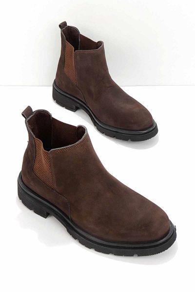 Bambi Καφέ Nubuck Γνήσιο Δερμάτινο Ανδρικές Μπότες & Μποτάκια E02951132001