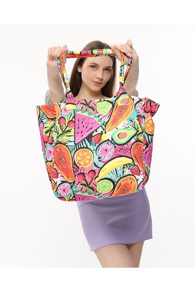 Bolder Happy Bag Ethnic Fruit Pattern Beach Bag