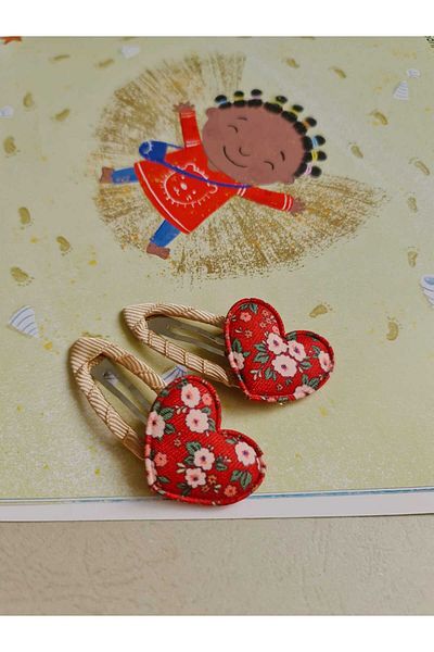 COLORFULLCLİPS Flower Patterned Heart Girl's Snap Buckle Bracelet