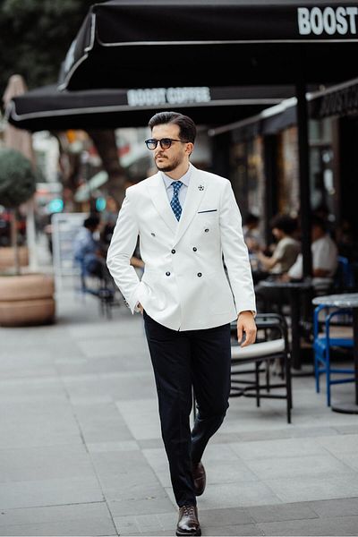 Avni Ceylan Combination Double-Breasted Suit
