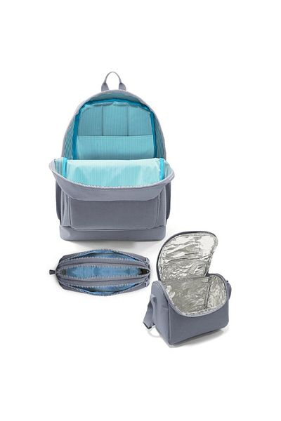 Coral High Green Brown High Craft Patterned 3-Piece School Bag Set Set23776