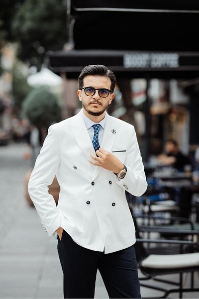 Avni Ceylan Combination Double-Breasted Suit