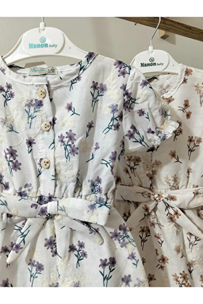 krm kerem bebe Embroidered Floral Summer Baby Romper with Snap Fasteners