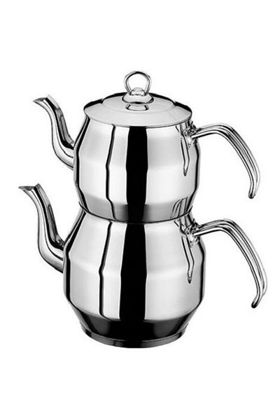İnter Çelik Köşem Model Simple Family Size Teapot Set